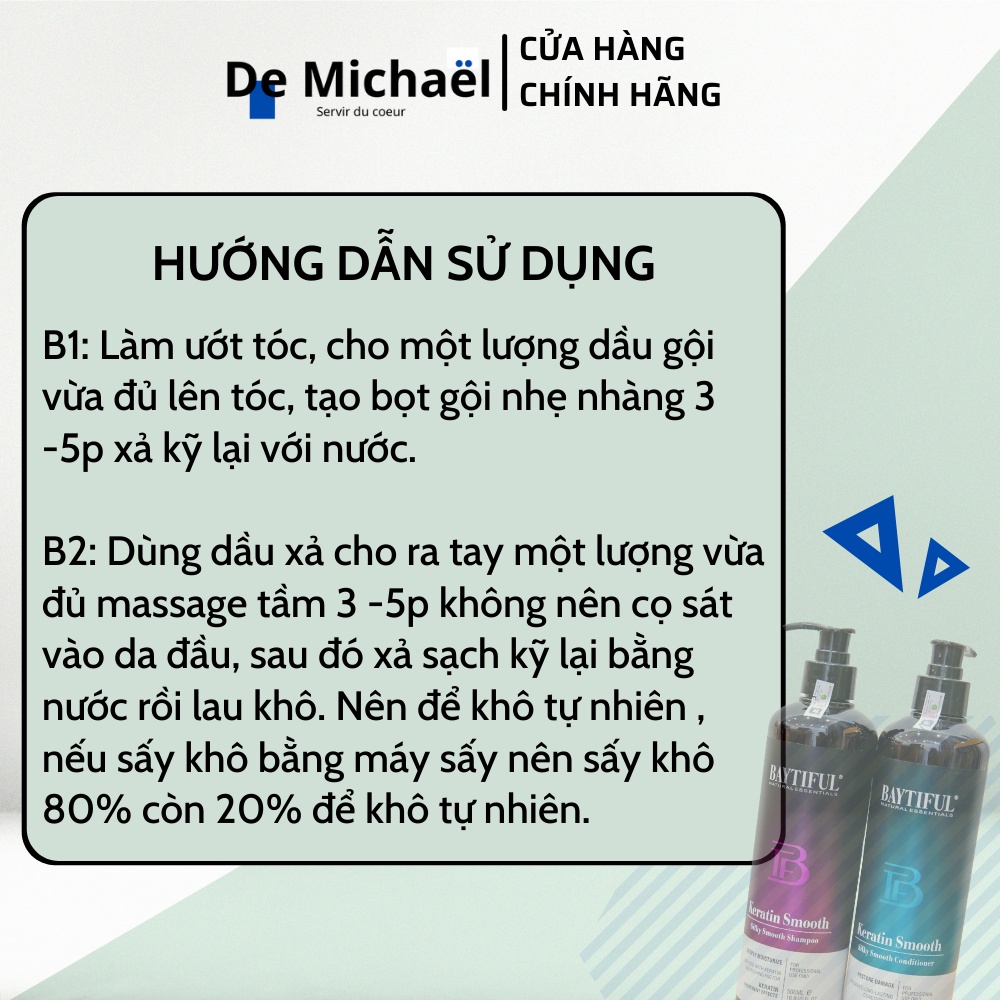 [Hàng Nhật] Dầu gội xả Keratin phục hồi hư tổn khô xơ gãy rụng chăm sóc tóc nhuộm uốn Baytiful Keratin Smooth | BigBuy360 - bigbuy360.vn