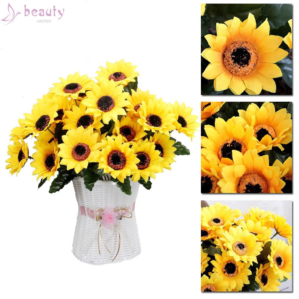 Hoa hướng dương nhân tạo cỡ 30cm*68cm dùng trang trí tiện lợi
