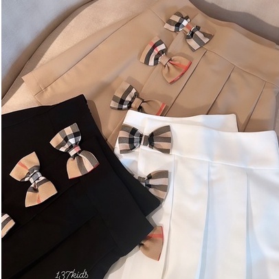 Chân váy xếp ly dáng A bé gái 137Kids thiết kế kèm nơ dễ thương cạp chun co giãn