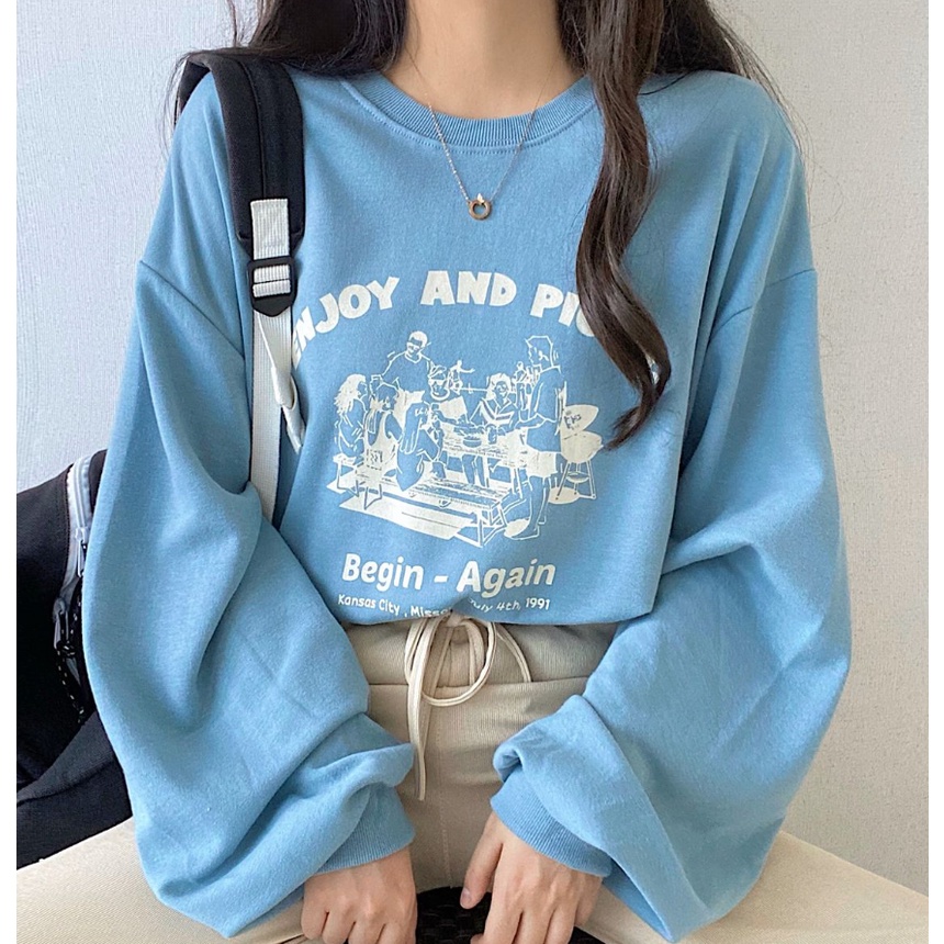 Áo Sweater Tay Dài 3 Màu order từ Hàn