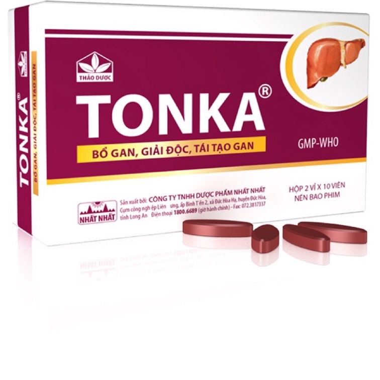 [Chính Hãng] TONKA NHẤT NHẤT - Bổ gan, giải độc tái tạo tế bào gan [Hộp 20 viên] - Date mới