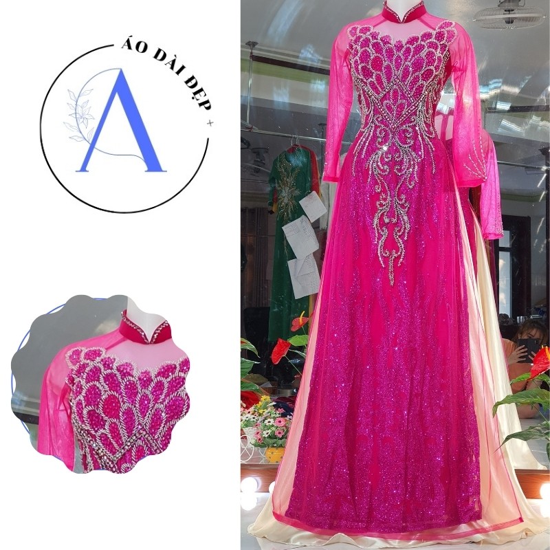 Áo Dài Bà Sui - Áo Dài Cho Mẹ Sang Trọng Trẻ Trung Màu Hồng ADM02