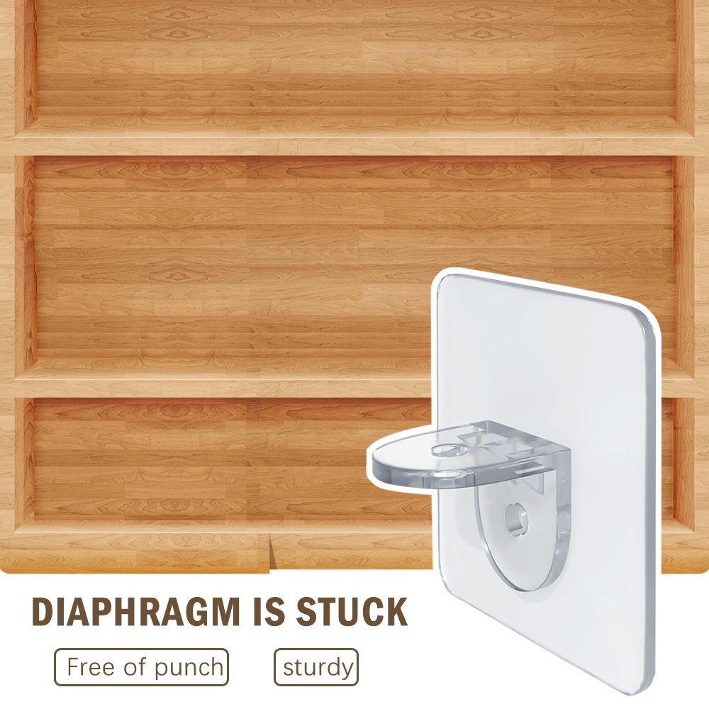 Giá đỡ 10 chiếc Chốt kết dính Chốt tủ bằng nhựa Tủ kệ Hỗ trợ Kẹp Treo tường cho Phụ kiện phòng tắm nhà bếp