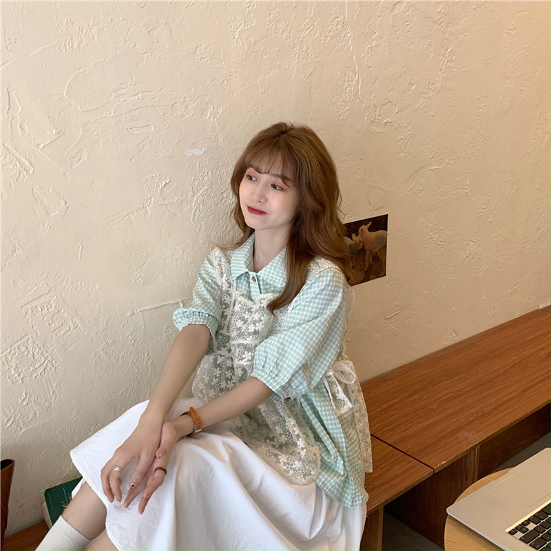 Set Áo Sơ Mi/Áo Không Tay/Chân Váy Chữ A Lưng Cao 42808 Thời Trang Đáng Yêu Cho Nữ | BigBuy360 - bigbuy360.vn