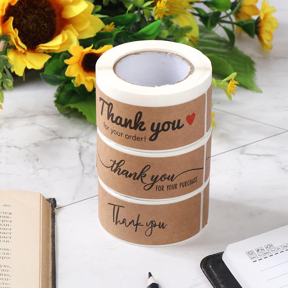 Cuộn 120 Miếng Dán Trang Trí Bao Thư In Chữ Thank You For Your Order Kích Thước 3x1 Inch