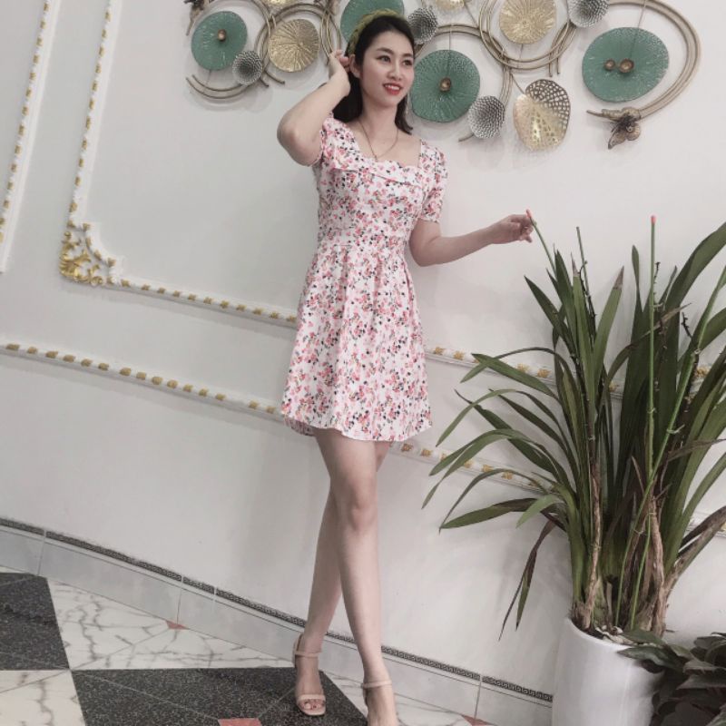 Đầm nữ cổ vuông tay phồng siêu quyến rũ kèm quần đùi trong | BigBuy360 - bigbuy360.vn