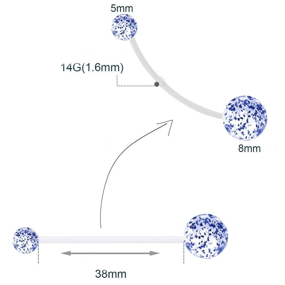 Bộ 8 Khuyên Rốn 14G Chống Dị Ứng Nhiều Màu Sắc