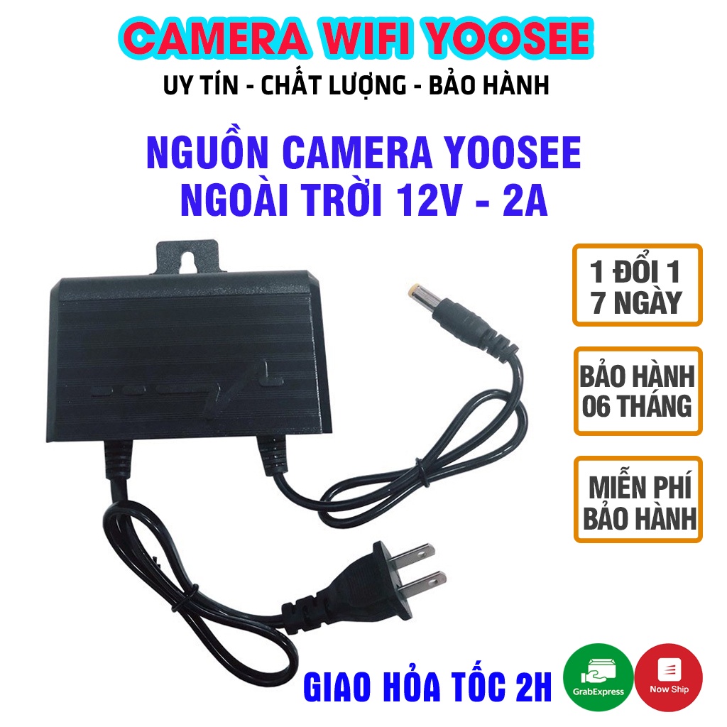 Nguồn dời chống nước 12v-2a, nguồn camera 12v-2a, adapter camera ngoài trời