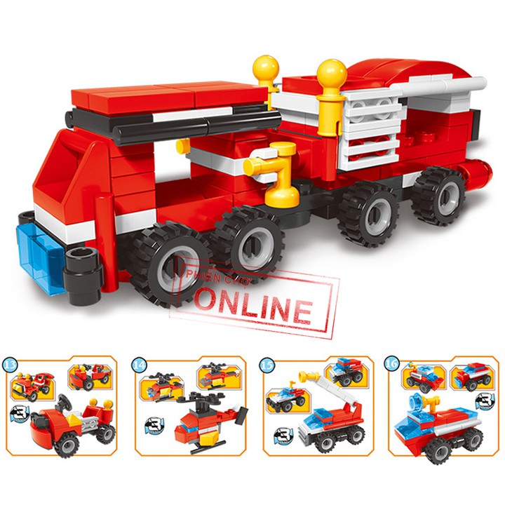 LEGO Xe công trình 4 in 1 (4 Túi)-Hàng Chuẩn, giao mẫu ngẫu nhiên