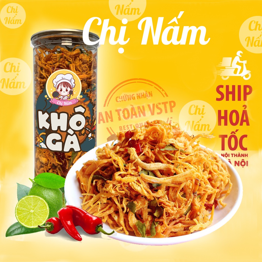 Khô gà lá chanh 300g Chị Nấm đồ ăn vặt Hà Nội