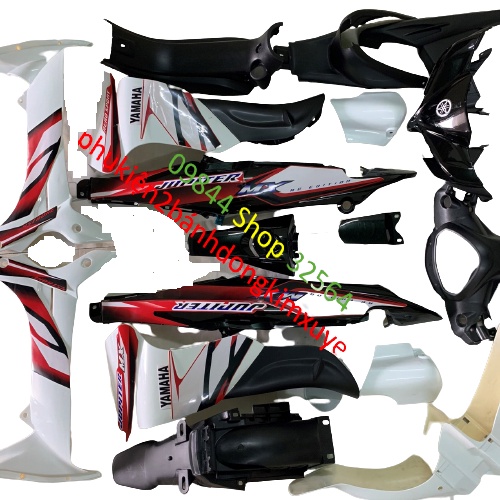Bộ Dàn áo lắp KHÍT xe jupiter gravita ,jupiter mx màu TRẮNG ĐEN -nhựa nguyên sinh loại 1