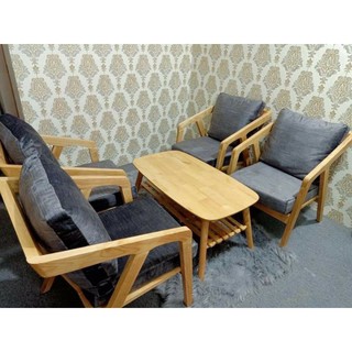 Bàn Trà Bàn Sofa Góc Bo Tròn 2 Tầng Bằng Gỗ Cao Su Tự Nhiên