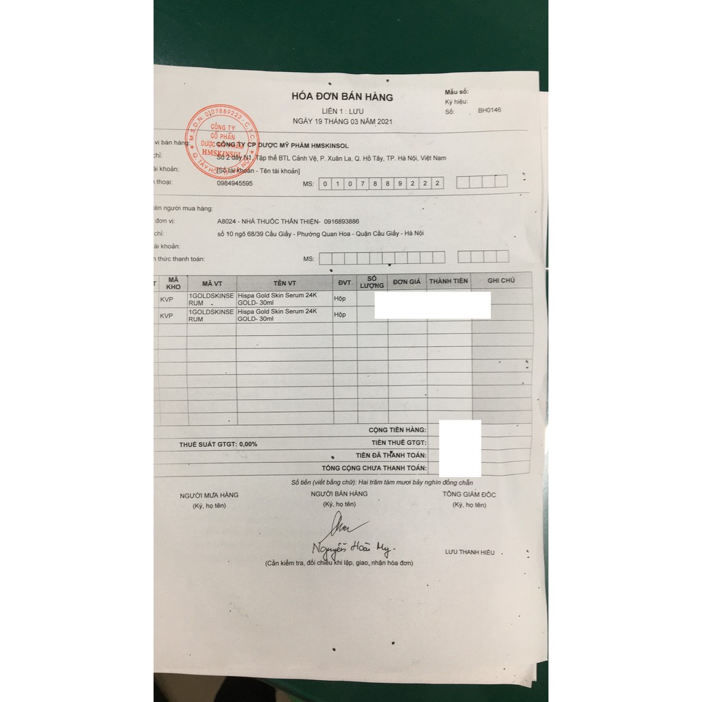 Serum Hispa Gold skin 24k – Tinh chất vàng giúp da trắng sáng,mịn màng, ngăn ngừa lão hóa (30ml)