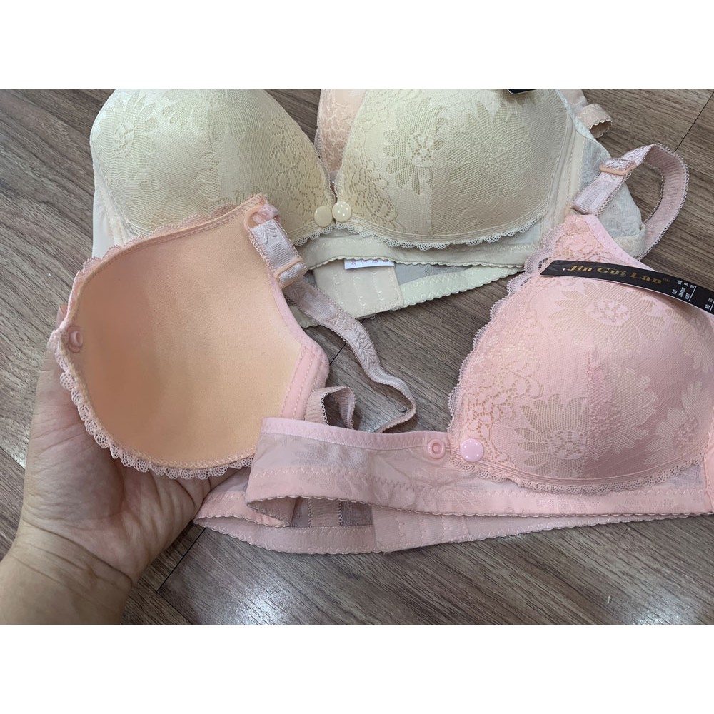 [SIZE 38,40,42] Áo ngực bầu và cho con bú không gọng có ren mặc được bầu và sau sinh có 3 size chống xệ thoáng mát mút