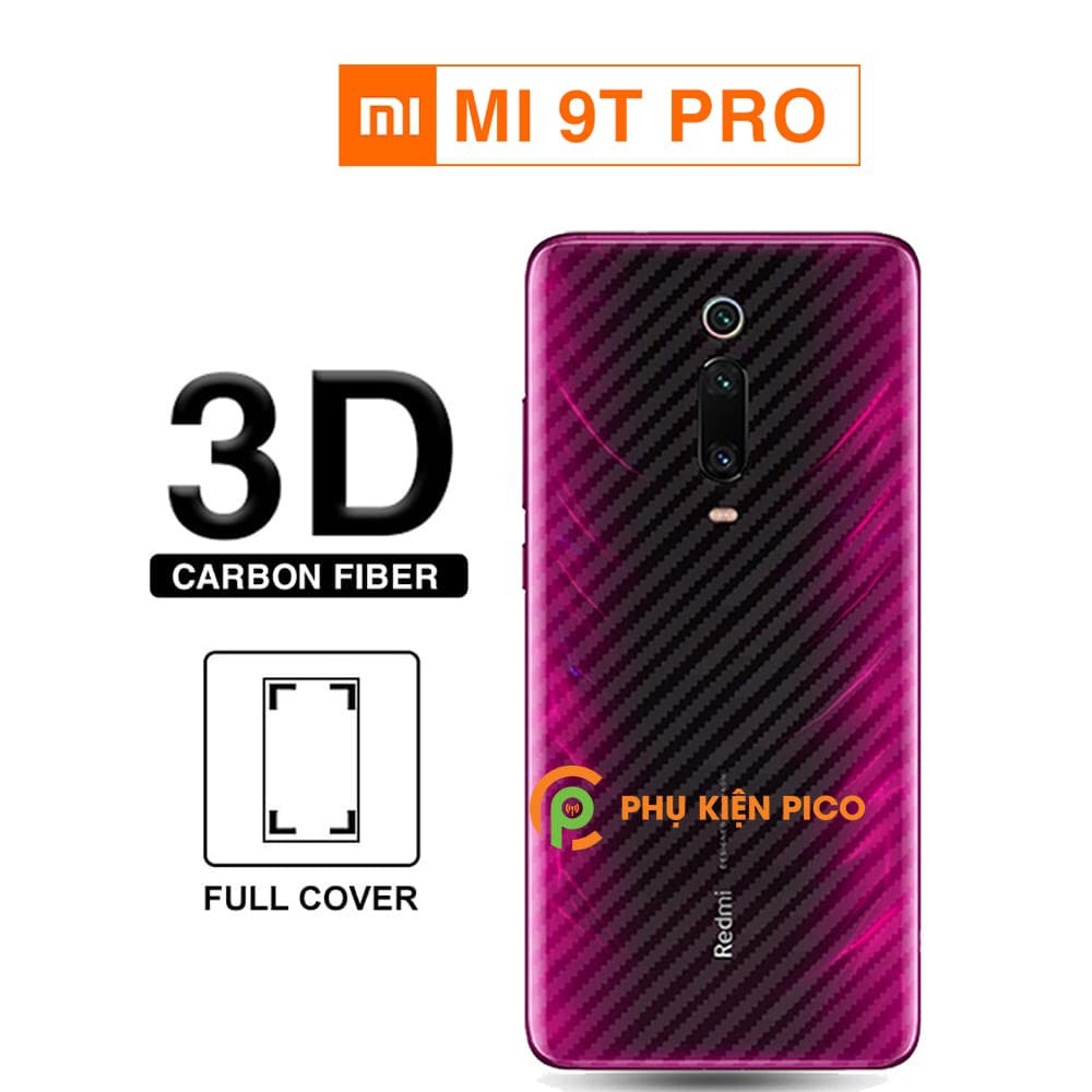 Dán lưng Mi 9T Pro trong suốt nổi vân Carbon 3D tản nhiệt tốt - Dán lưng vân Carbon Xiaomi Mi 9T Pro