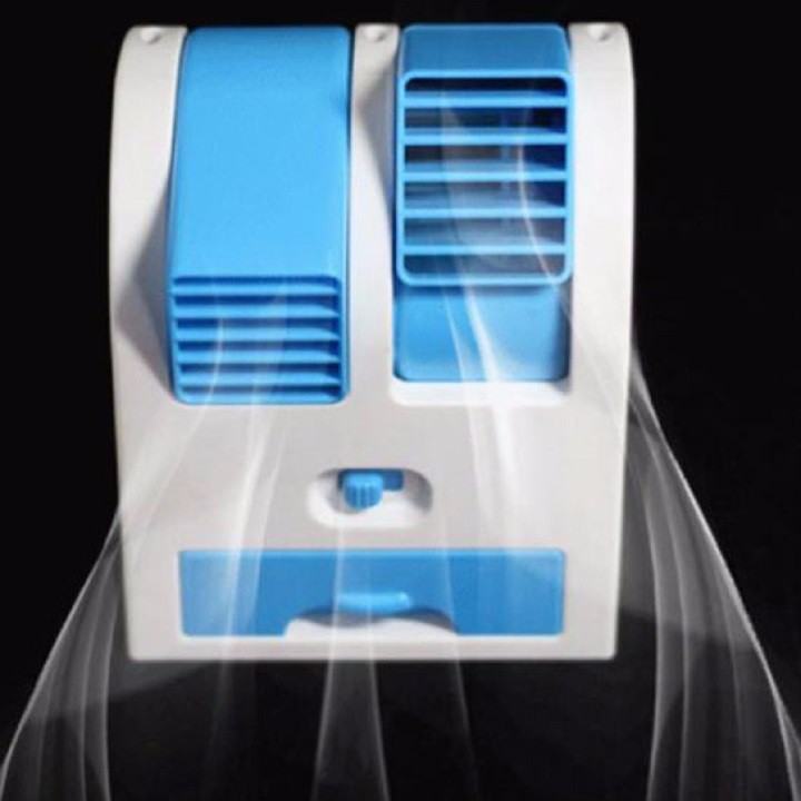 Quạt điều hòa hơi nước mini 2 ngăn chạy bằng pin