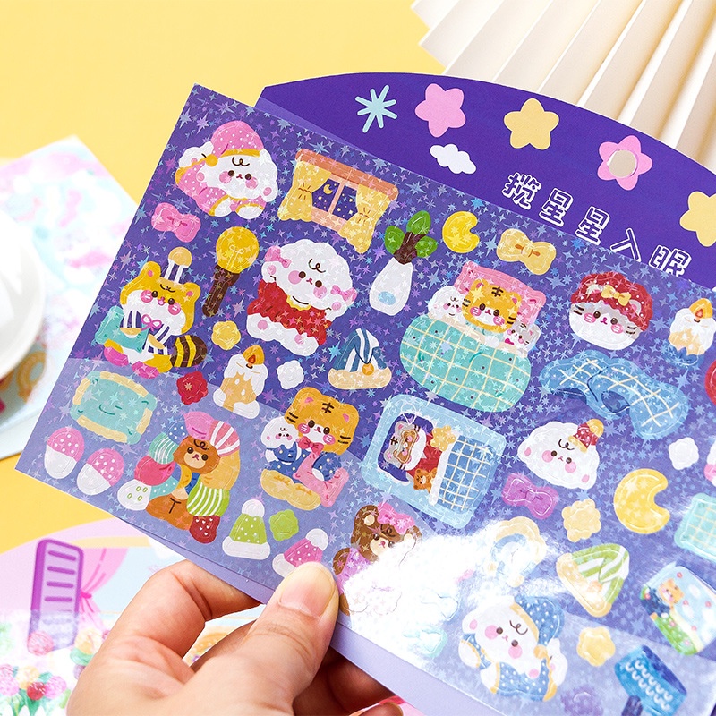 PeachMột miếng dán hình con hổ nhỏ xinh xắn dễ thương Dùng để trang trí tập ảnh nhật ký
