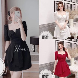 Đầm cổ V dây xích
