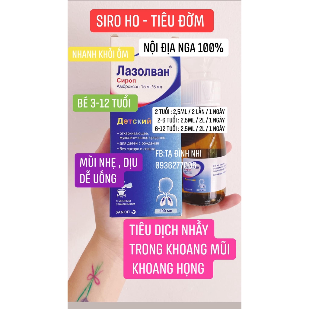 Cực hiệu quả siro ho long đờm lazolvan nga, 100ml - ảnh sản phẩm 3