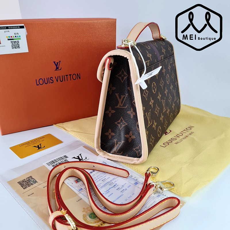 Túi xách hoa nâu chèn snicker fullbox