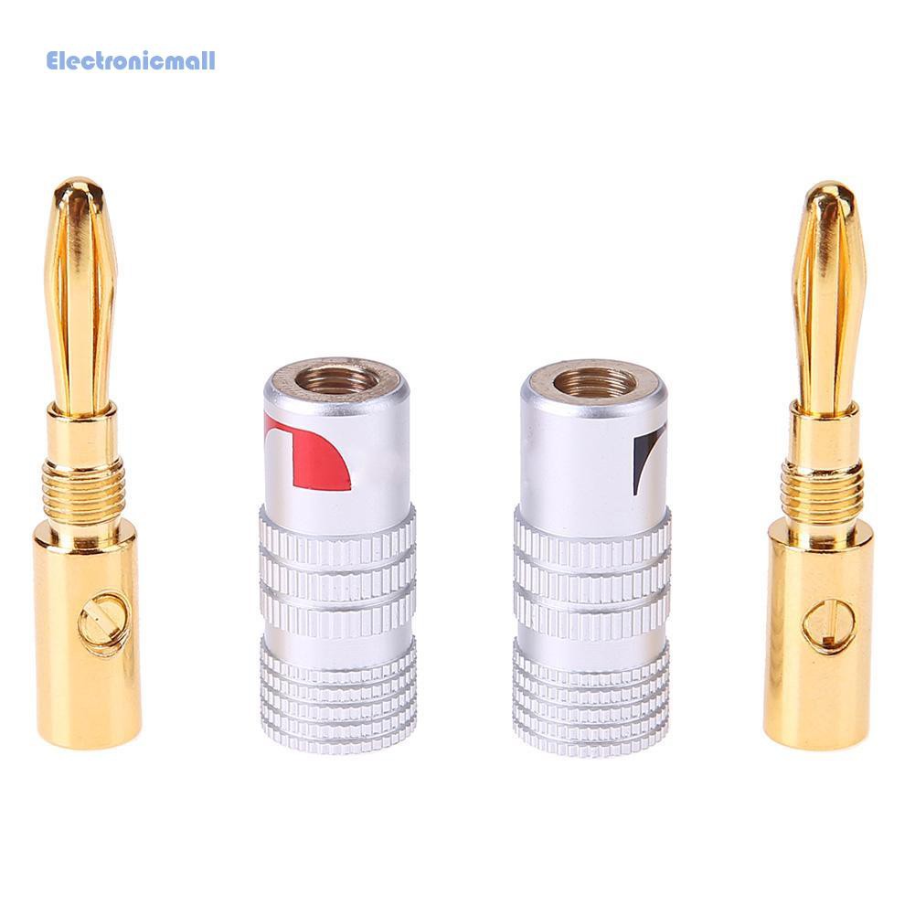ElectronicMall01 1pc 4mm Gold Plated Brass Speaker Banana Plug DIY Audio Jack Connector