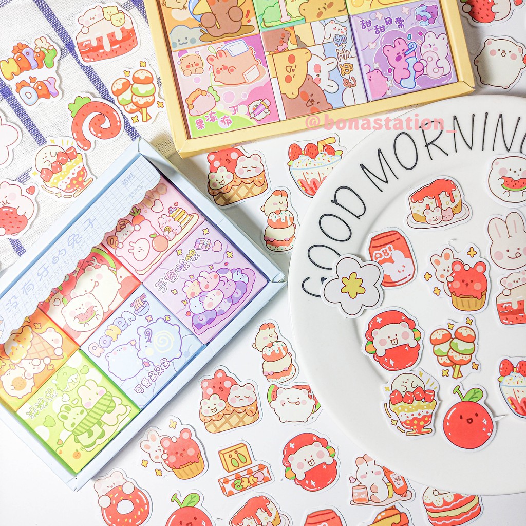 Hộp 300 miếng sticker dễ thương Yuxian dán sổ | BSB280