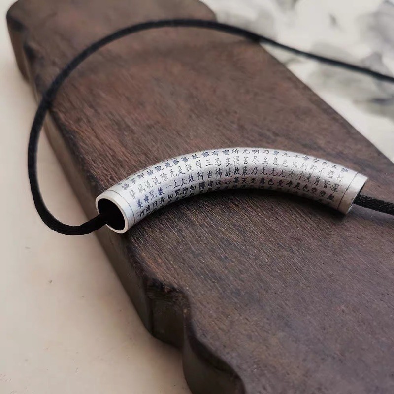 Charm Bạc khắc Bát Nhã Tâm Kinh