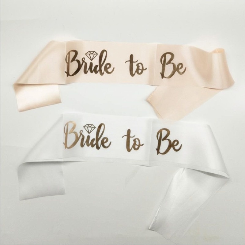 Mạng Che Mặt Bằng Vải Satin In Chữ Team Bride To Be Dùng Trang Trí Tiệc Cưới