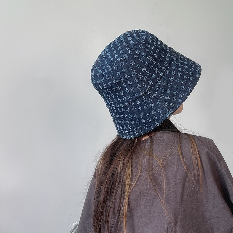 Mũ Bucket Denim Màu Trơn Trẻ Trung Hợp Thời Trang