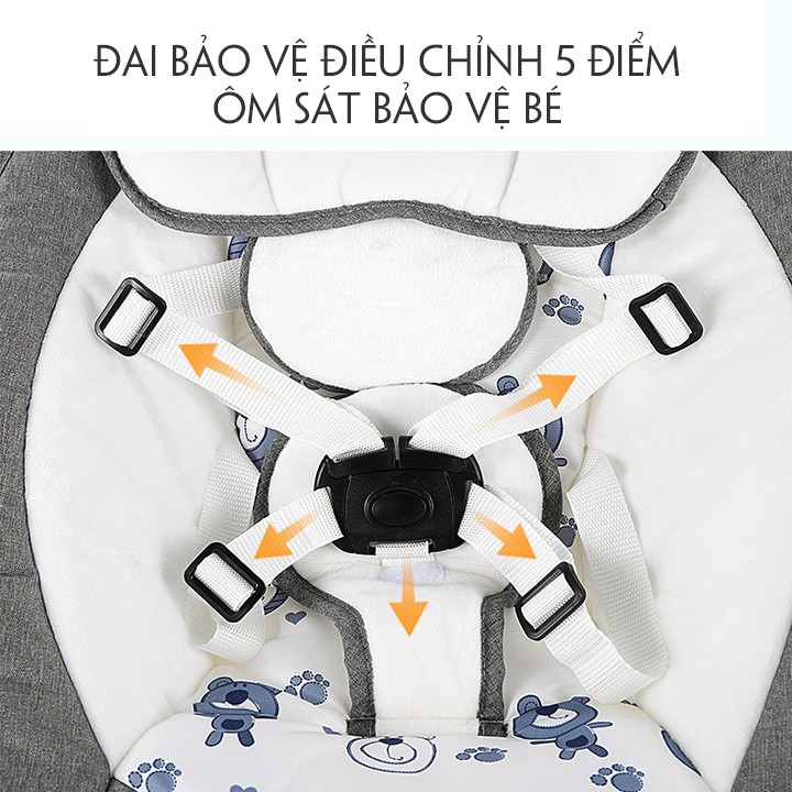 Nôi điện, nôi rung đa chức năng. Khung hợp kim nhôm, vải Oxford siêu mềm, điều khiển từ xa, kết nối bluetooth