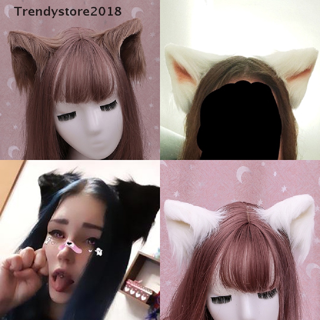 Kẹp Tóc Tai Mèo Phối Lông Dễ Thương Phong Cách Lolita 2018