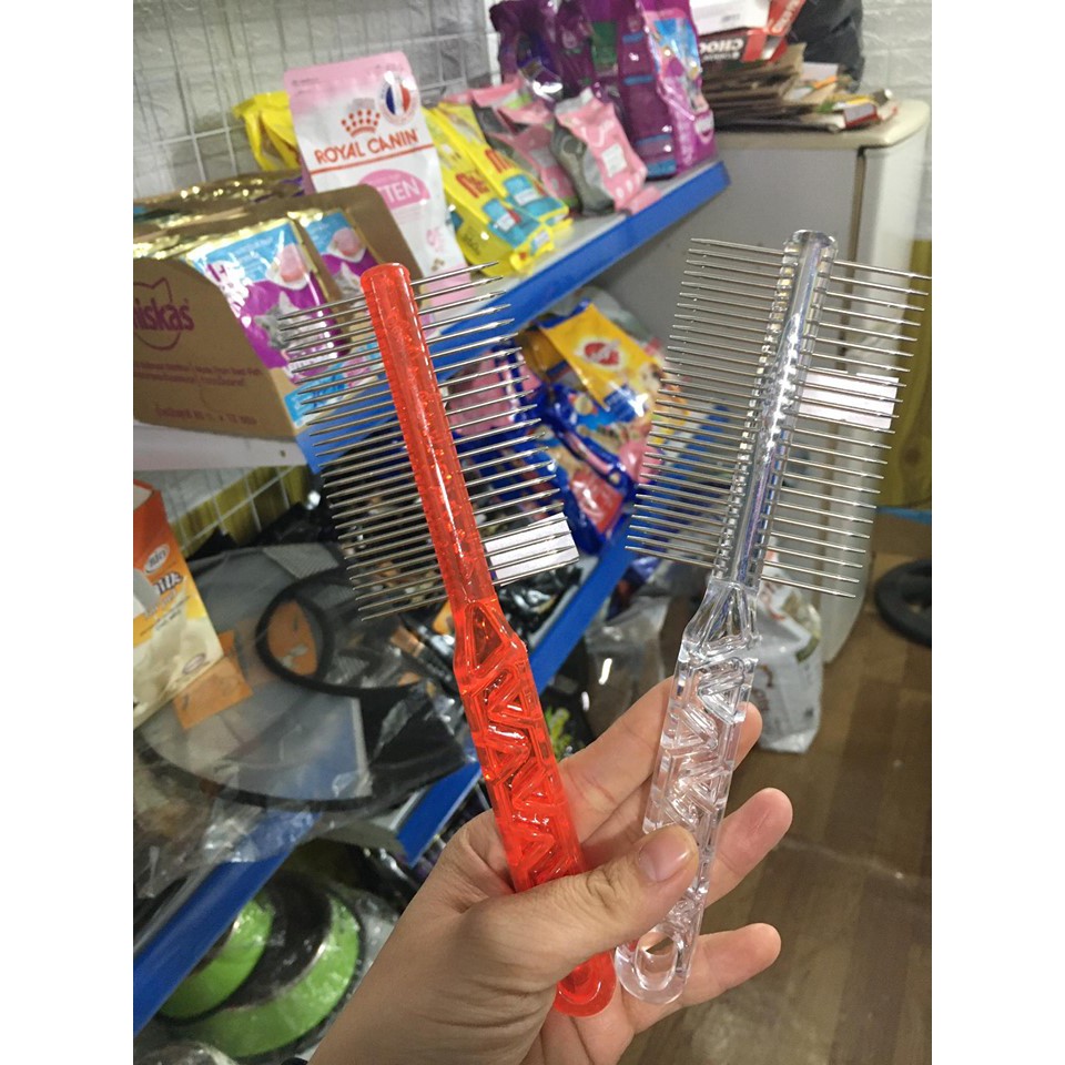 Lược chải lông cho chó mèo 2 lưỡi