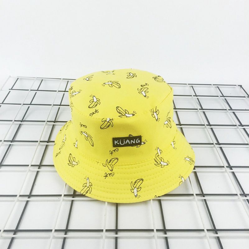 YAYA` Summer Harajuku Panama Bucket Hat Banana French Fries   Hip-Hop Reversible Fisherman Cap