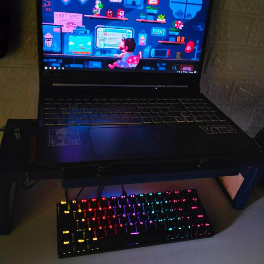 Bàn phím cơ gaming KA-6406 Led Rainbow HotSwap 64 phím gọn nhẹ thích hợp chơi game, văn phòng, led 12 chế độ sáng