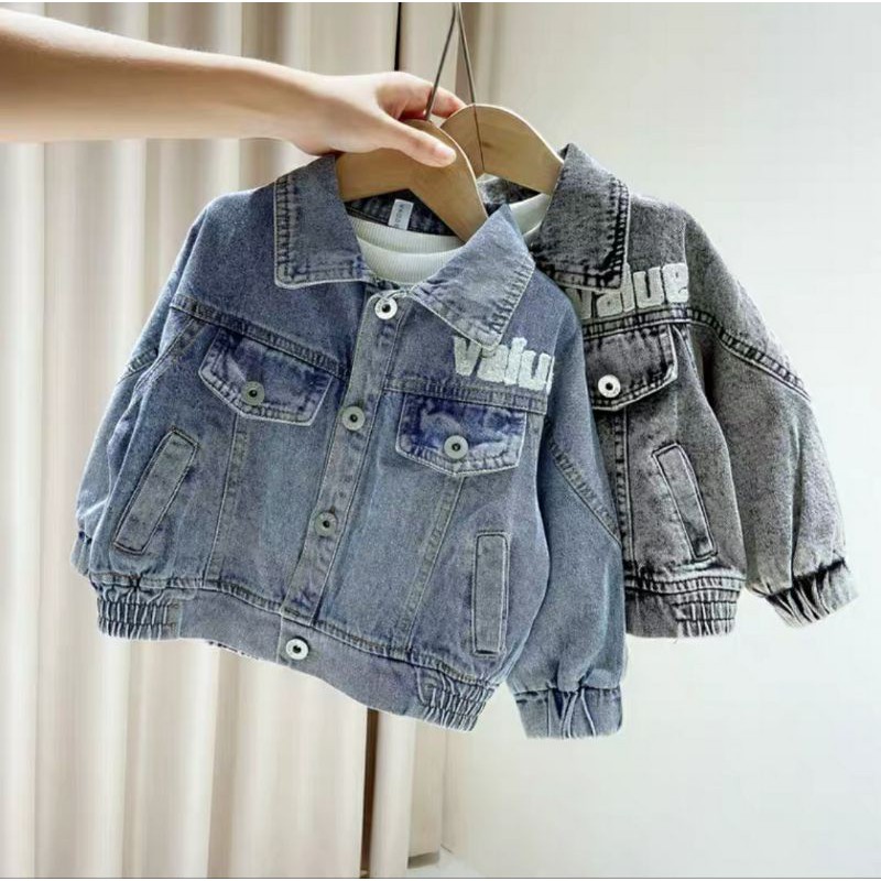 [Hàng cực đẹp FREE SHIP] Áo khoác jean denim chất mềm túi hộp bo gấu phong cách Hàn Quốc cực đẹp cho bé trai bé gái