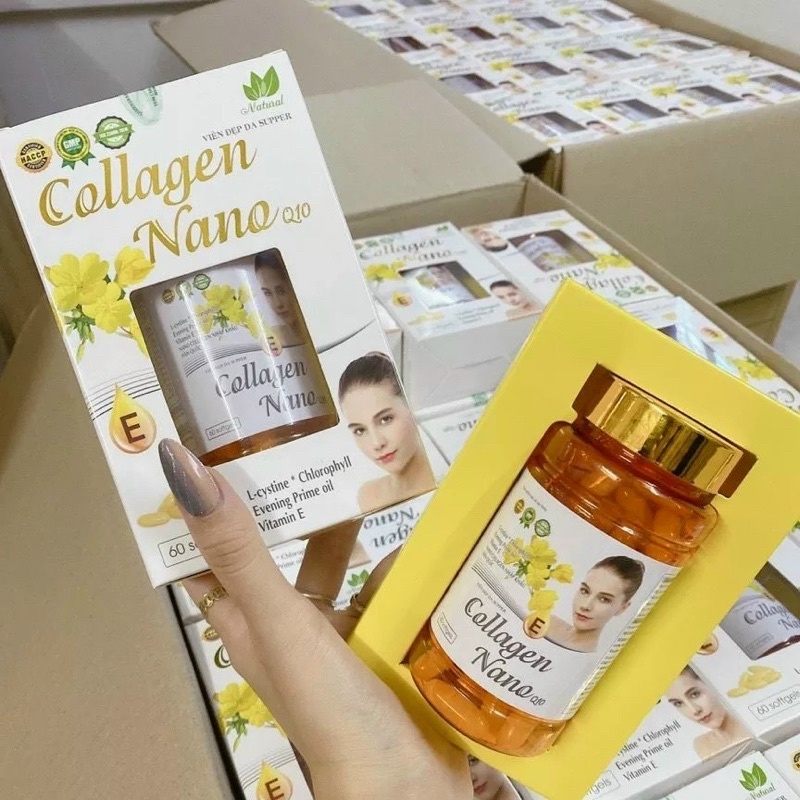 Viên Trắng Da Collagen Nano Q10 Hộp 60v Đẹp Da, Giảm Nám