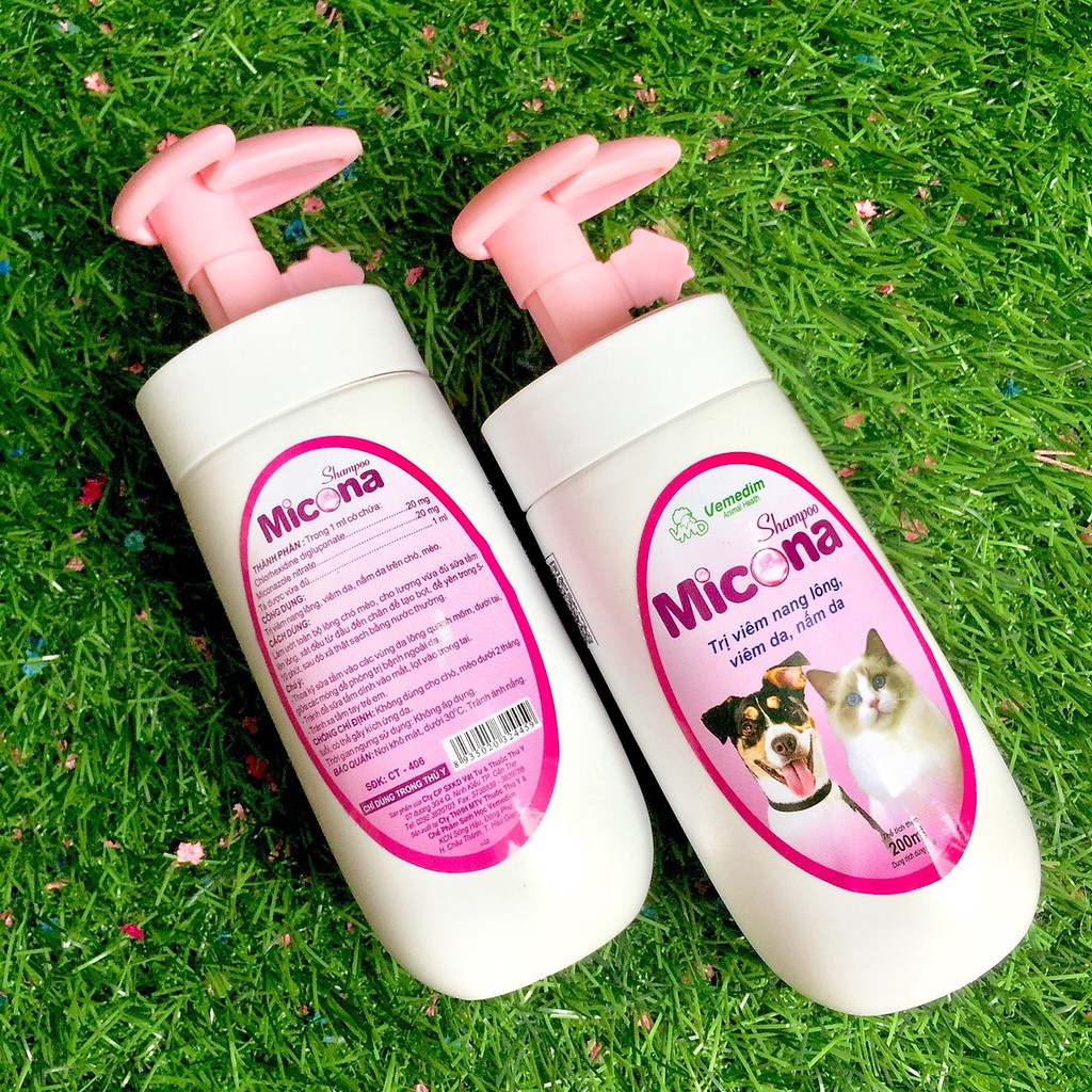 Sữa Tắm Đặc Trị Viêm Nang Lông Viêm Da Nấm Da Cho Chó Mèo Micona Vemedim 200ml