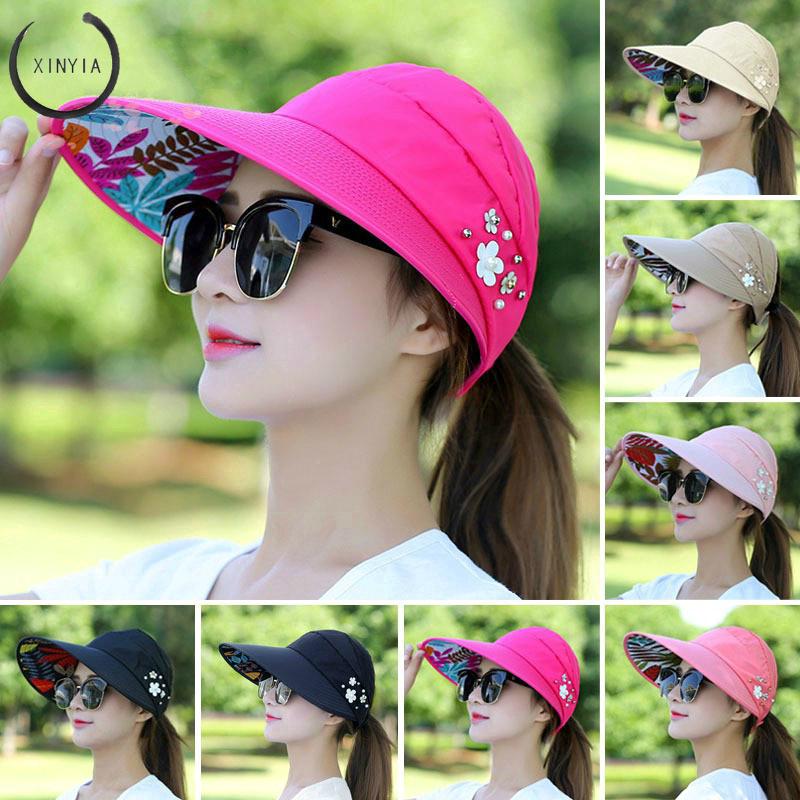 Mũ rộng vành đi biển chống tia UV có thể gấp lại