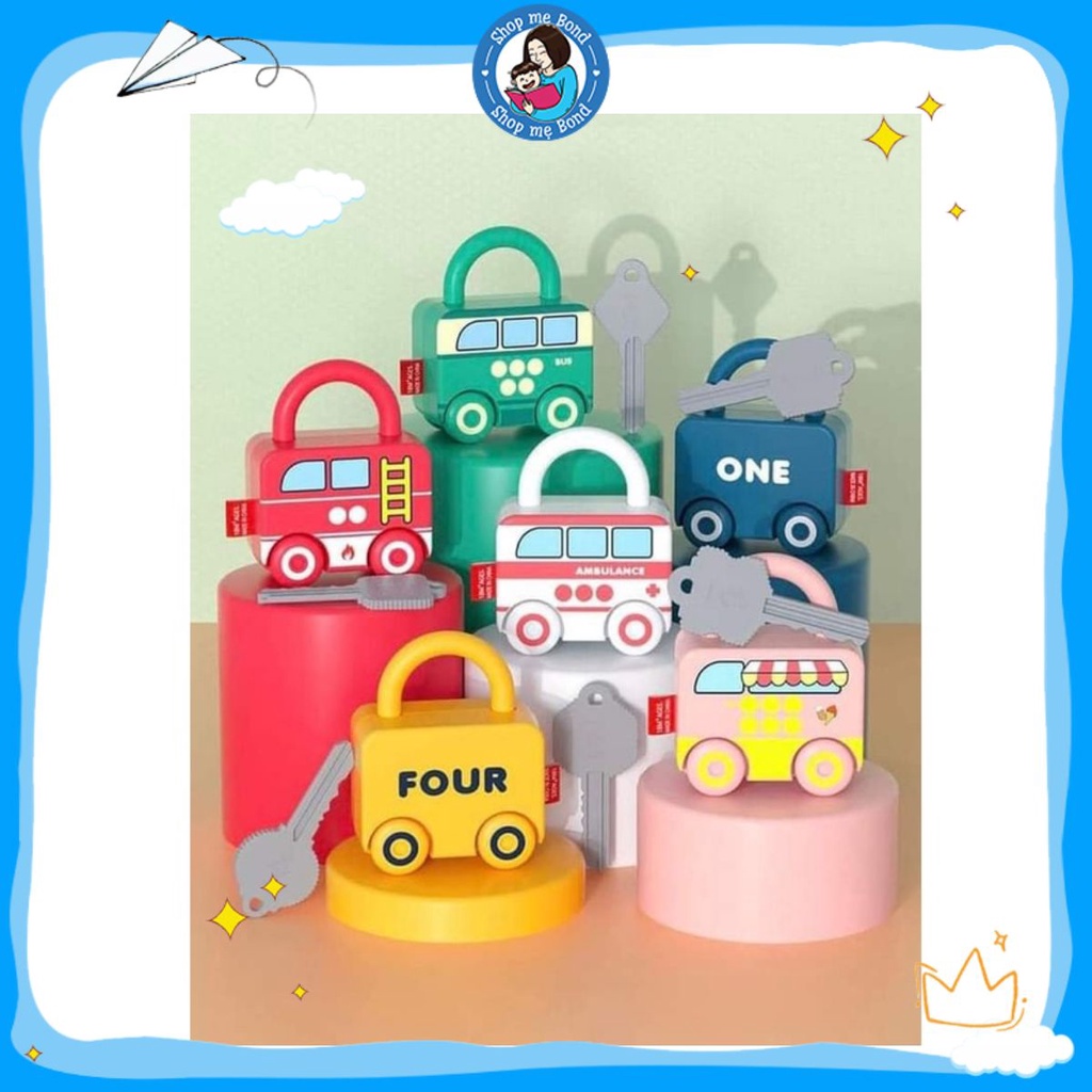 Bộ ổ khóa và chìa khóa dạy trẻ tự lập sớm theo phương pháp Montessori cho các bé 2-5 tuổi, M50 - 𝙎𝙃𝙊𝙋 𝙈𝙀̣ 𝘽𝙊𝙉𝘿