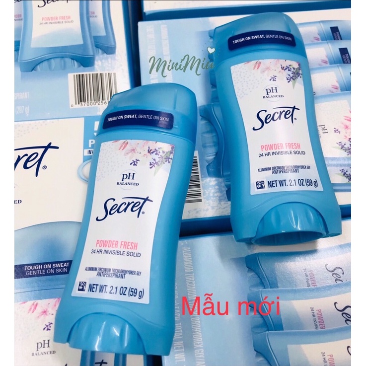 Lăn khử mùi nữ SECRET PH Balanced Powder Fresh Anti-Perspirant Deodorant 73g/59g (mẫu mới)