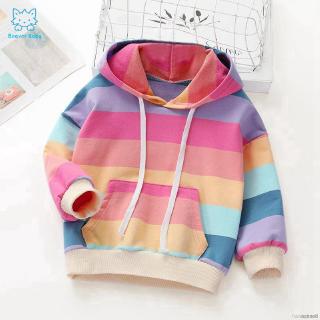 Áo Khoác Hoodie Chui Cổ Nữ Màu Cầu Vồng