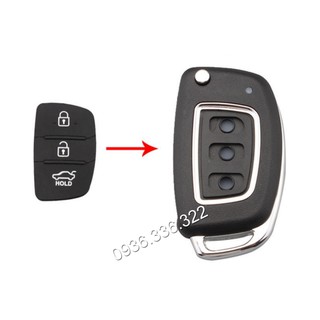 Combo 02 Phím cao su lắp cho Vỏ chìa khóa Hyundai I10, I20, Accent, Elantra, Solati