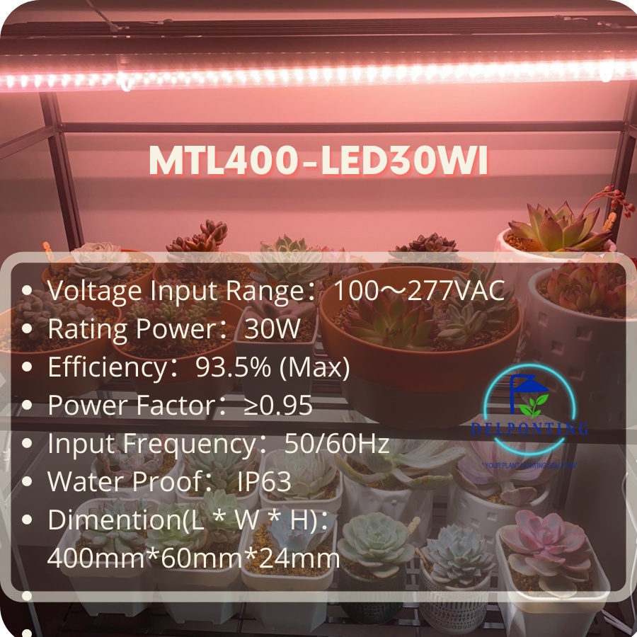 Đèn LED trồng cây DELPONTING  MTL 40 LED 30W, Đèn Quang Hợp Trồng Cây Trong Nhà