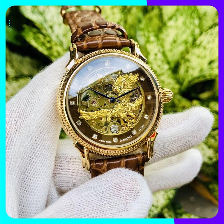 Đồng hồ nam Tevise Đại bàng vàng gold máy cơ tự động 100% không dùng pin hoạt động vĩnh viễn cực tiện lợi