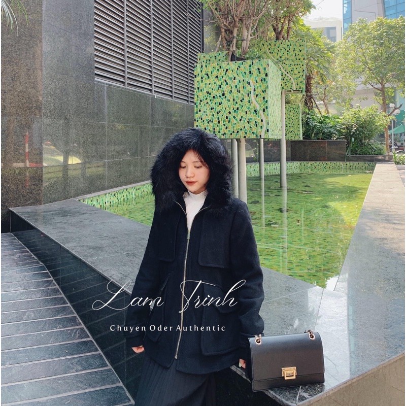 Áo khoác zara auth size xs mũ lông
