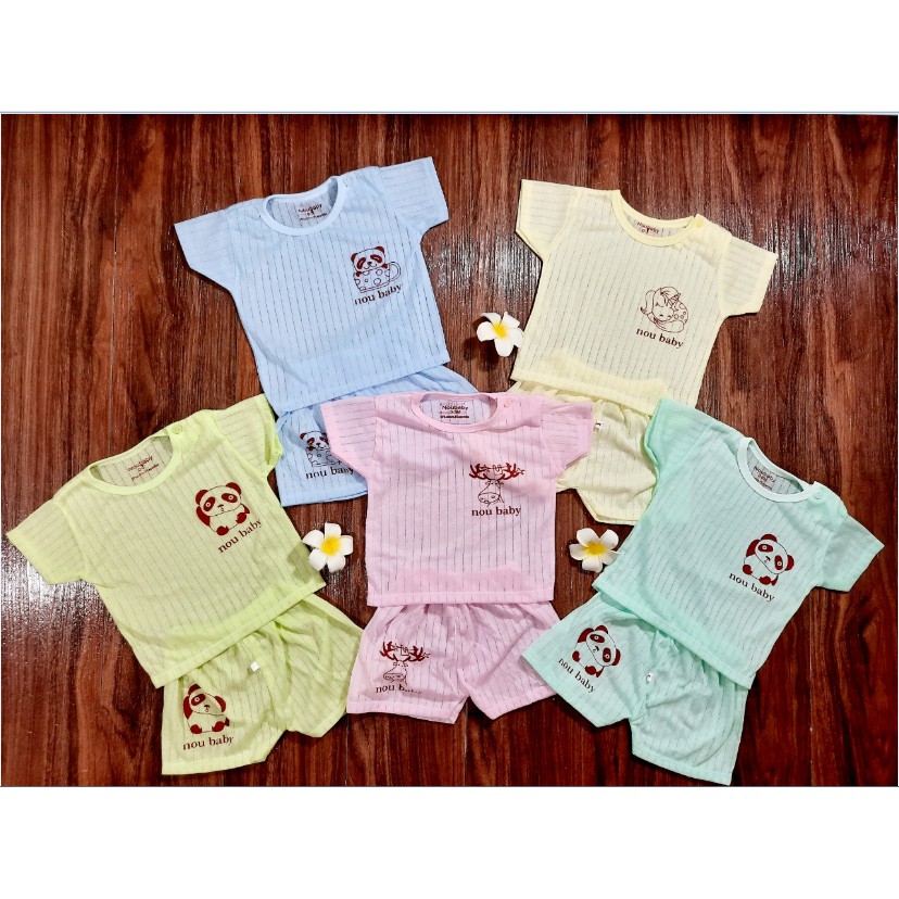 [Quá đẹp] Combo 5 bộ quần áo cotton giấy (mẫu trơn) cho bé mặc hè cực chuẩn