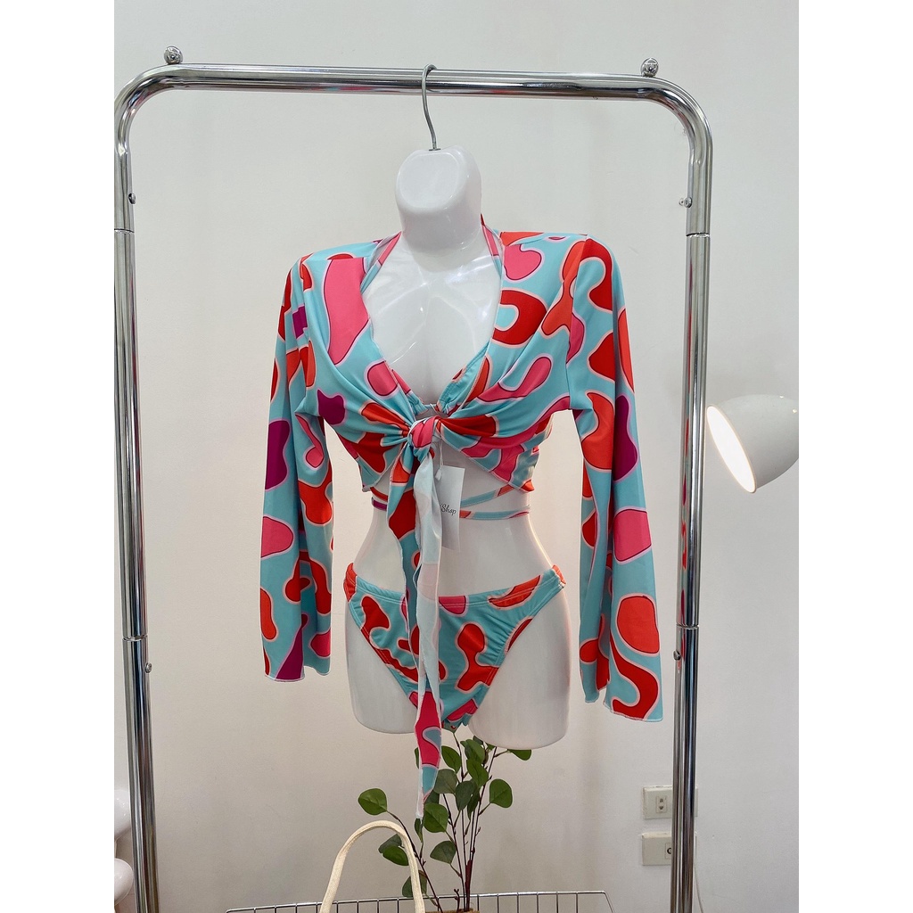 Set Bikini KAMI SUMMER 3 mảnh thun lạnh kèm áo choàng