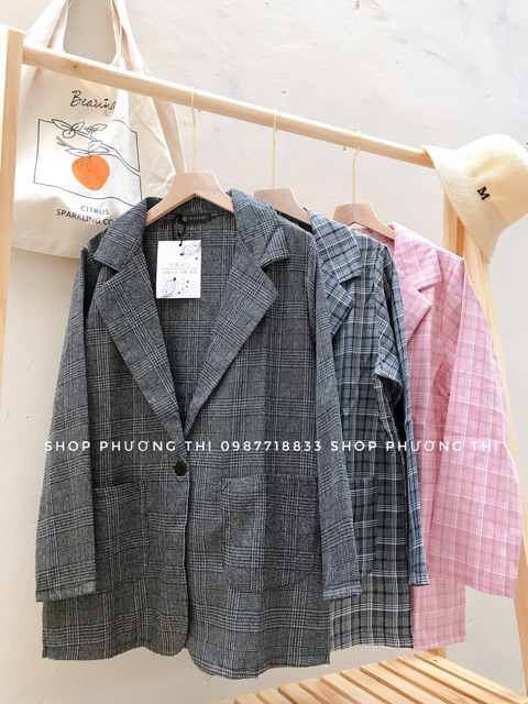 Áo blazer nhiều màu - Áo vest nữ trơn/kẻ (hình thật/sẵn)