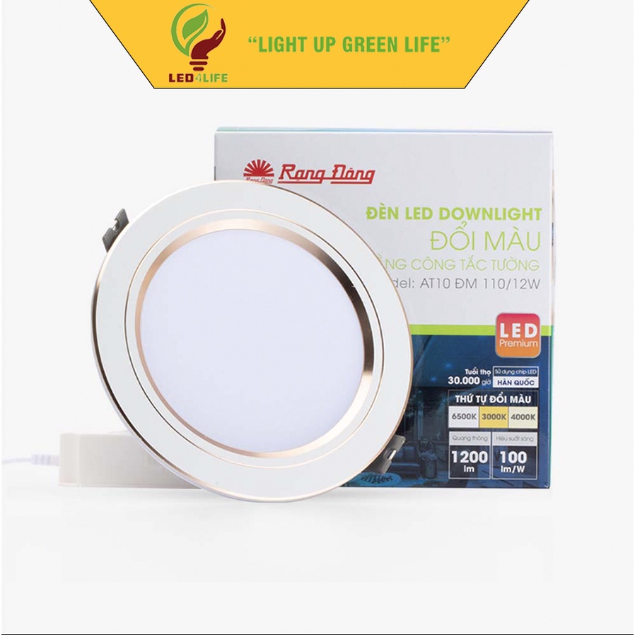 Đèn LED Downlight âm trần Rạng Đông AT10 đổi màu