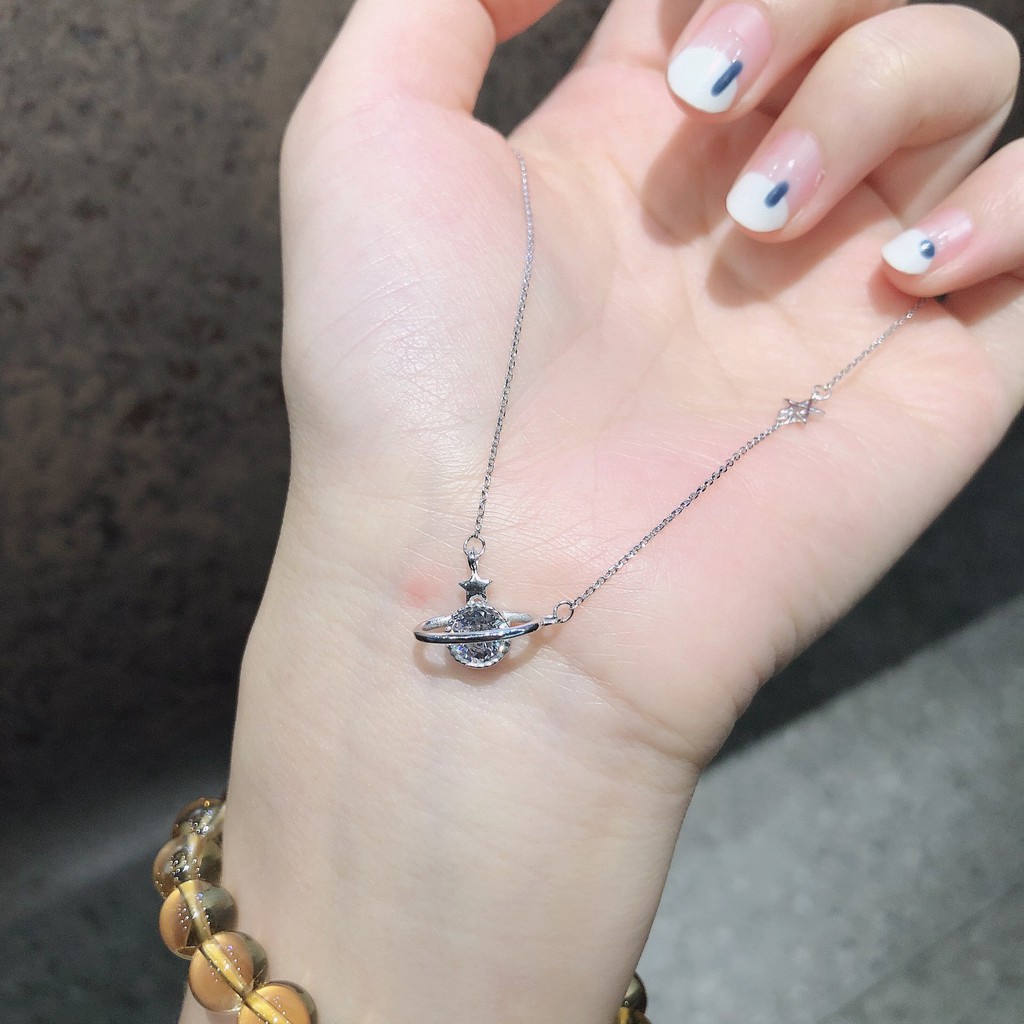 Dây Chuyền MG STUDIO Mặt Hình Sao Thổ Đính Đá Chất Liệu Bạc Sterling 925 | BigBuy360 - bigbuy360.vn